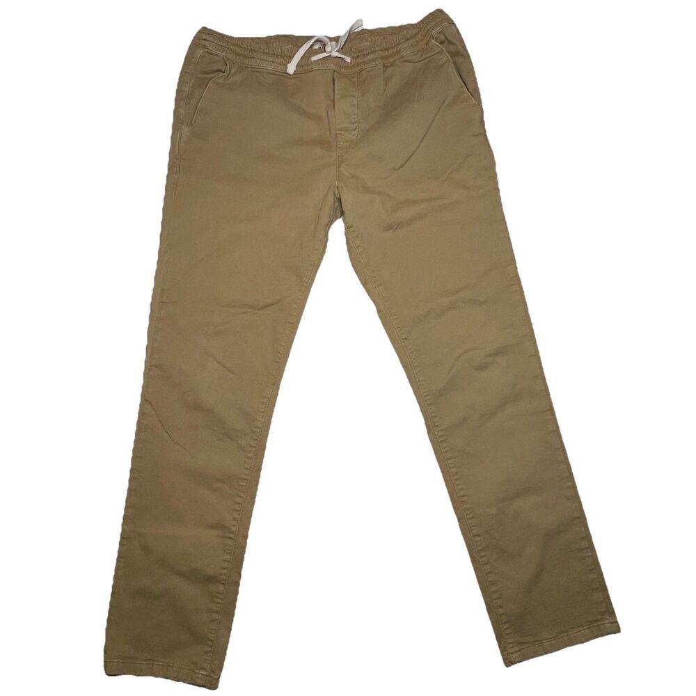 Marine Layer Saturday Pants Mens Medium Khaki Slim Fit Drawstring Beach